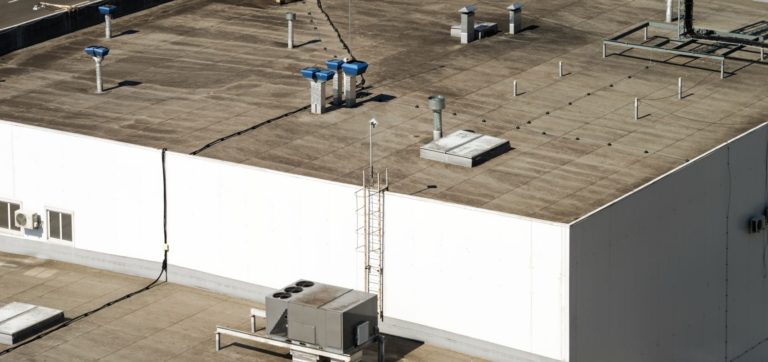 Flat Commercial Roof with Vents